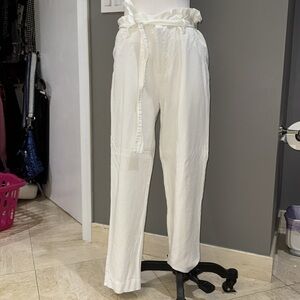 Ecru Women's White Paperbag Waist Pants